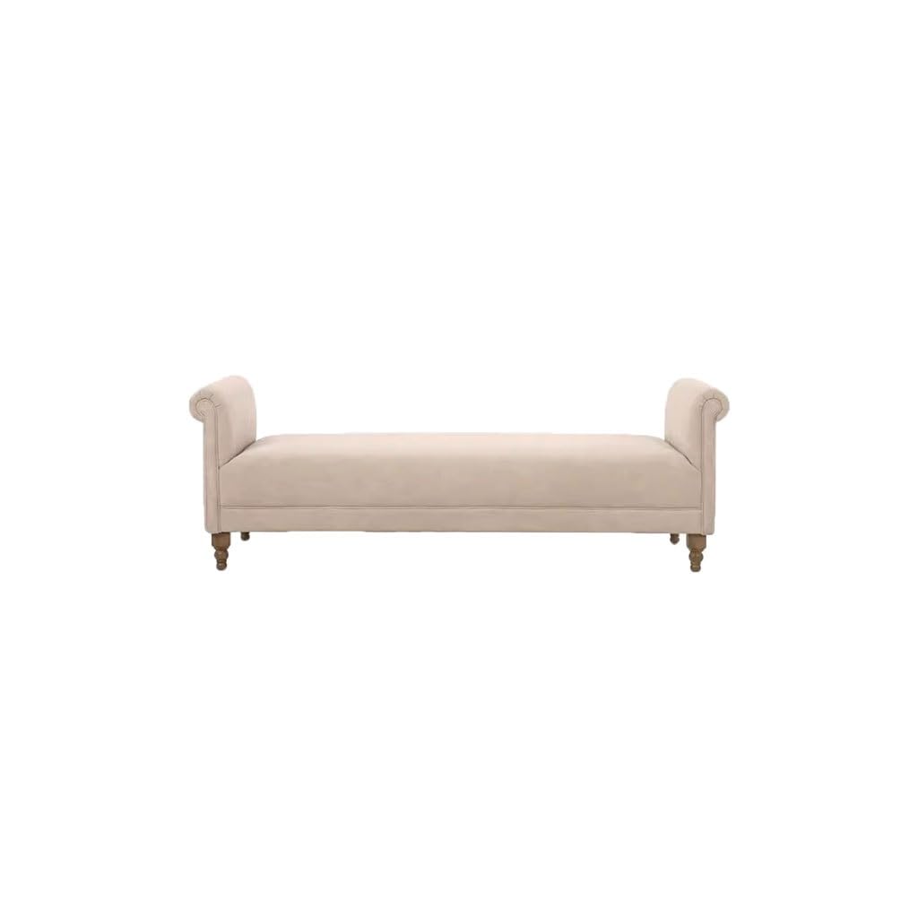 Retro Linen Bed End Ottoman Bench