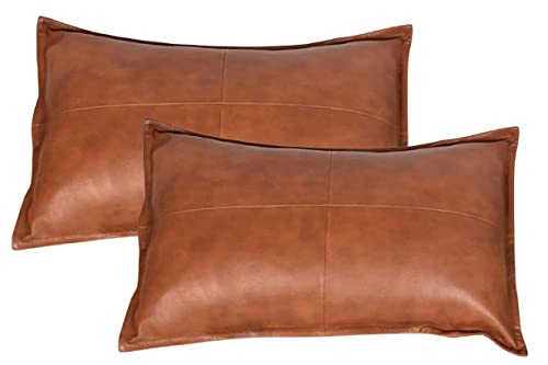 Lambskin Leather Throw Pillow Cover