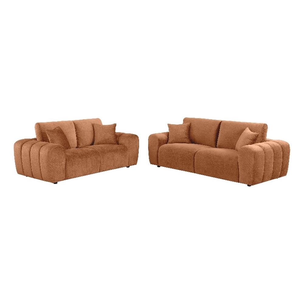 4-Piece Chenille Sofa Set with Ottoman