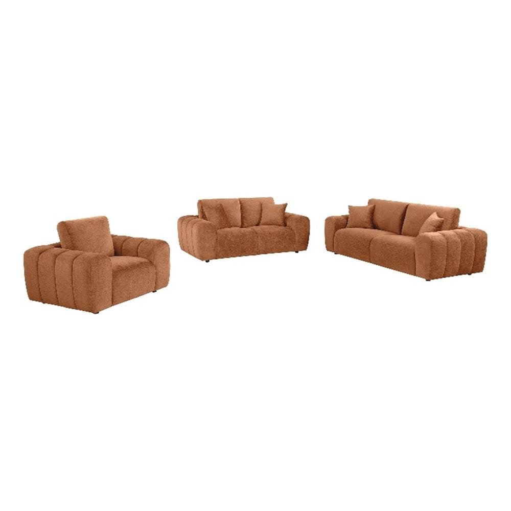 4-Piece Chenille Sofa Set with Ottoman