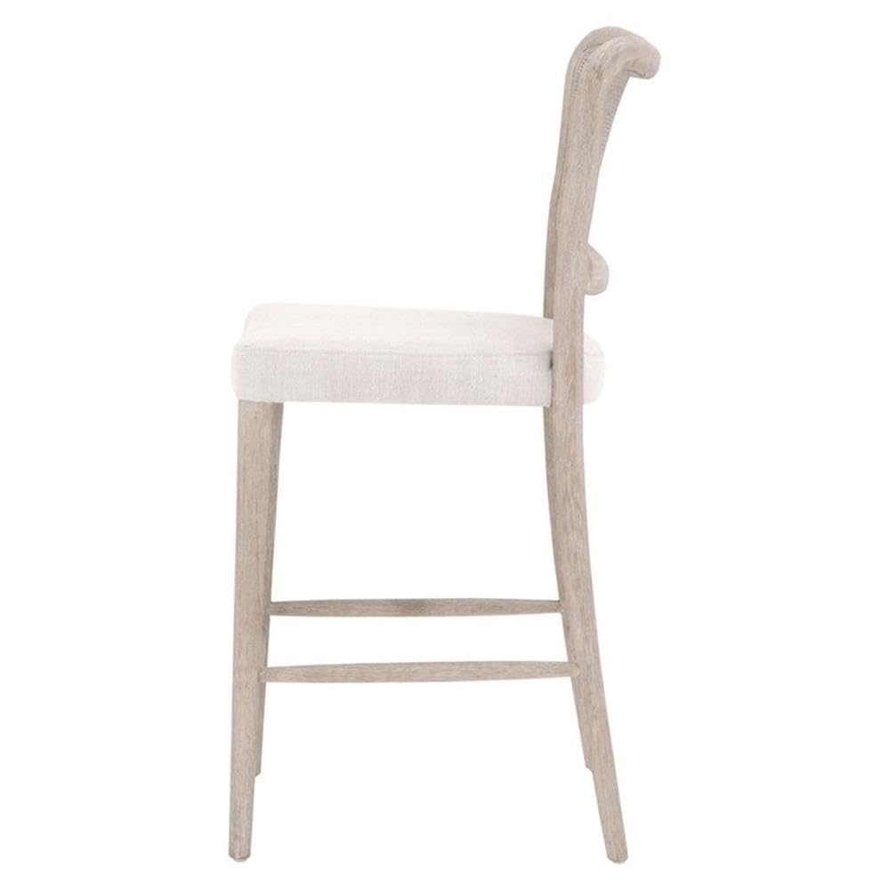 Linen Counter Stool with Cane Back
