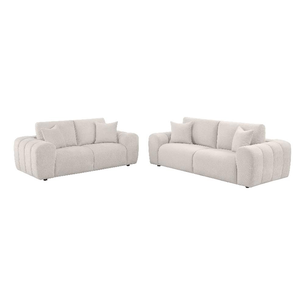 4-Piece Chenille Sofa Set with Ottoman