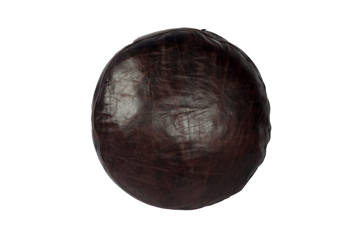 Round Lambskin Leather Pillow Cover