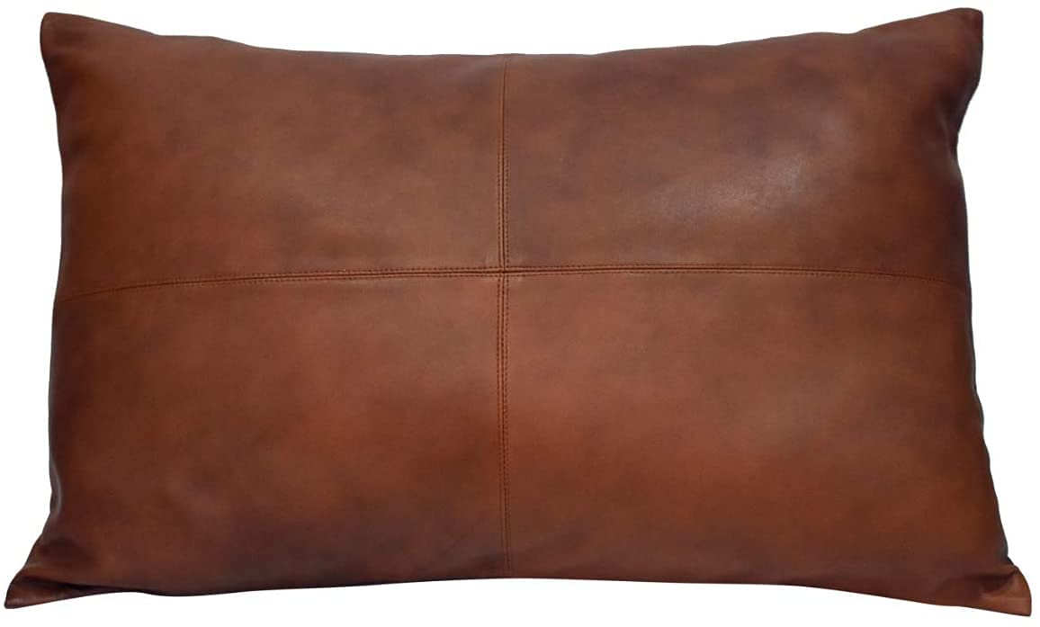 Lambskin Leather Throw Pillow Cover