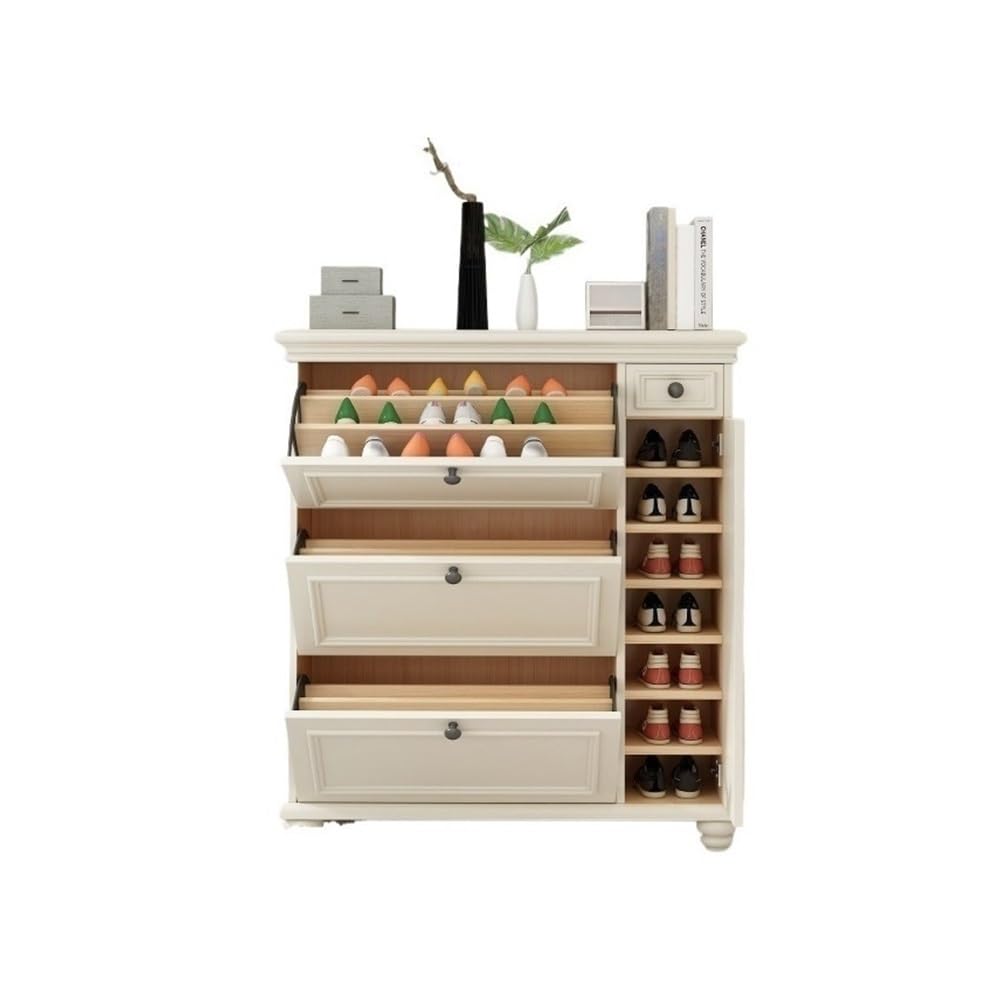Slim Flip-Drawer Entryway Shoe Cabinet