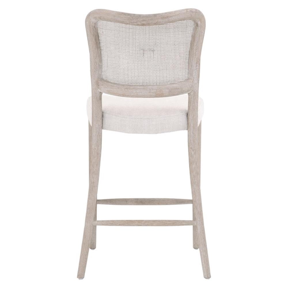 Linen Counter Stool with Cane Back
