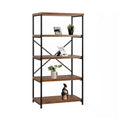 Solid Wood & Iron Multi-Tier Bookshelf