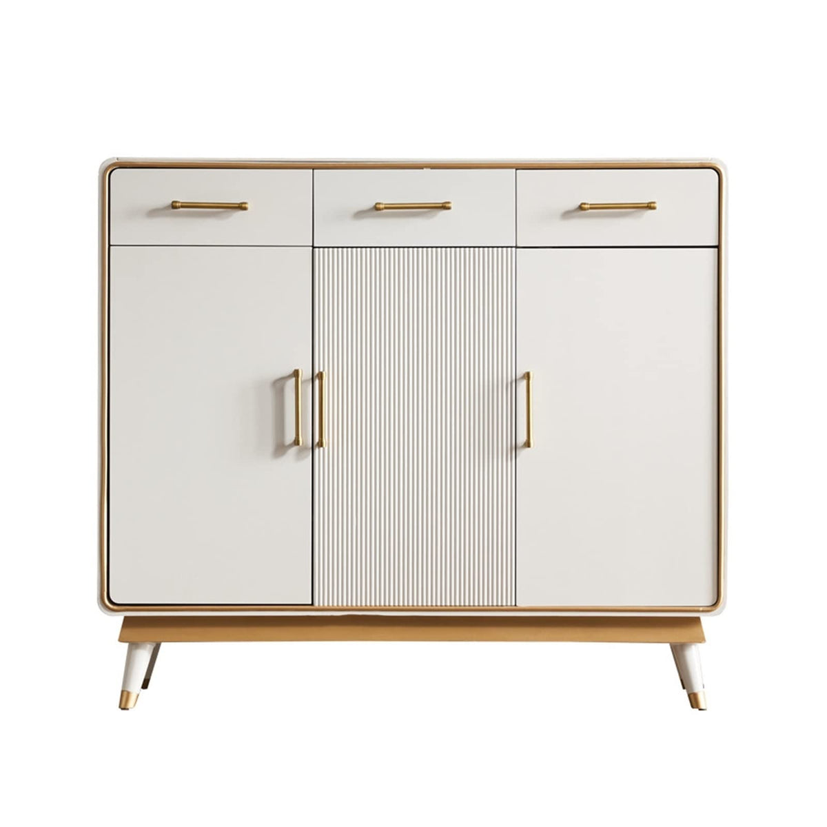 Modern White Entryway Shoe Cabinet
