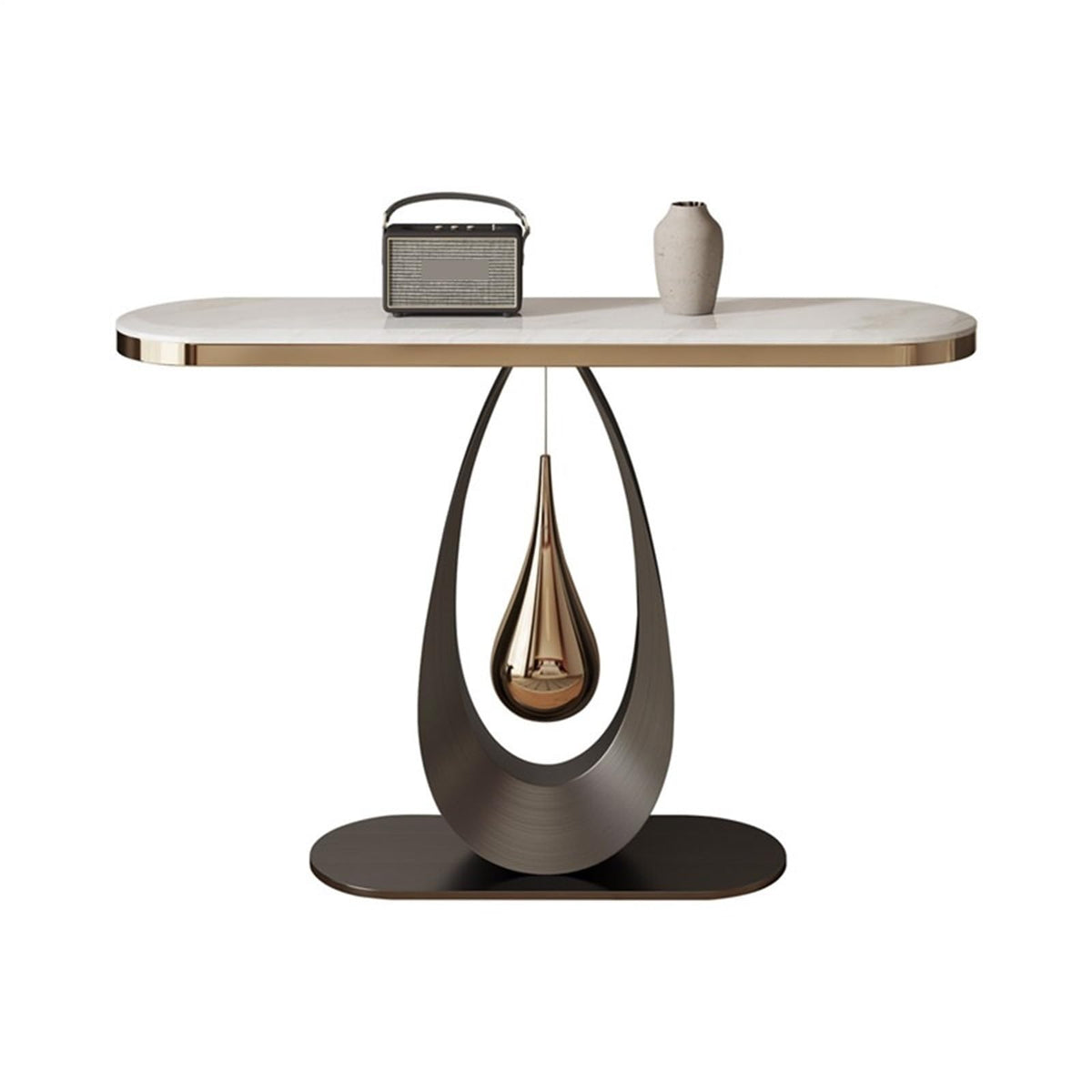Narrow Marble Wall-Mounted Console Table