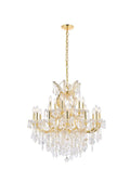 19-Light Crystal Chandelier with Gold Finish