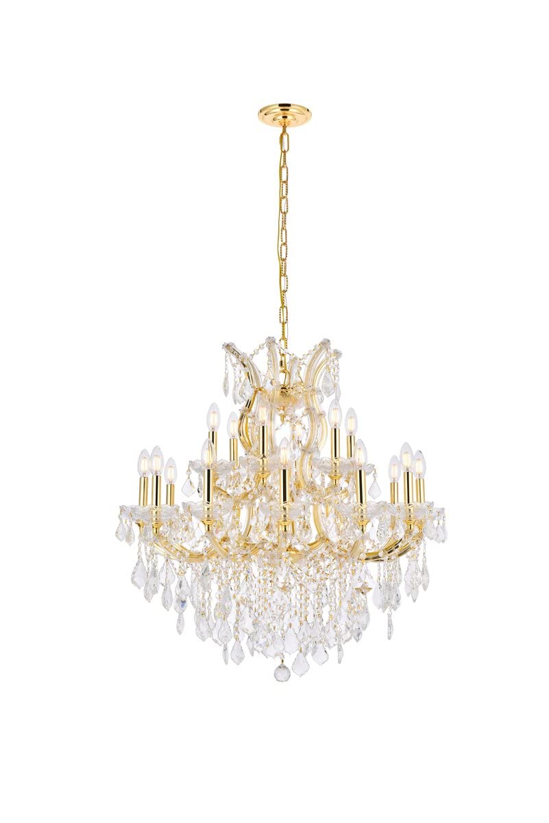 19-Light Crystal Chandelier with Gold Finish