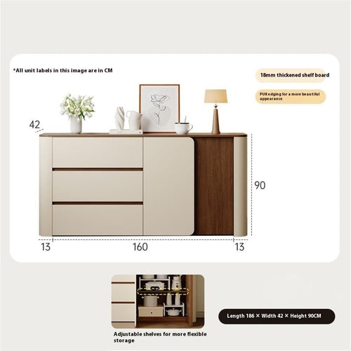 Handle-Free Buffet Storage Cabinet with Drawers