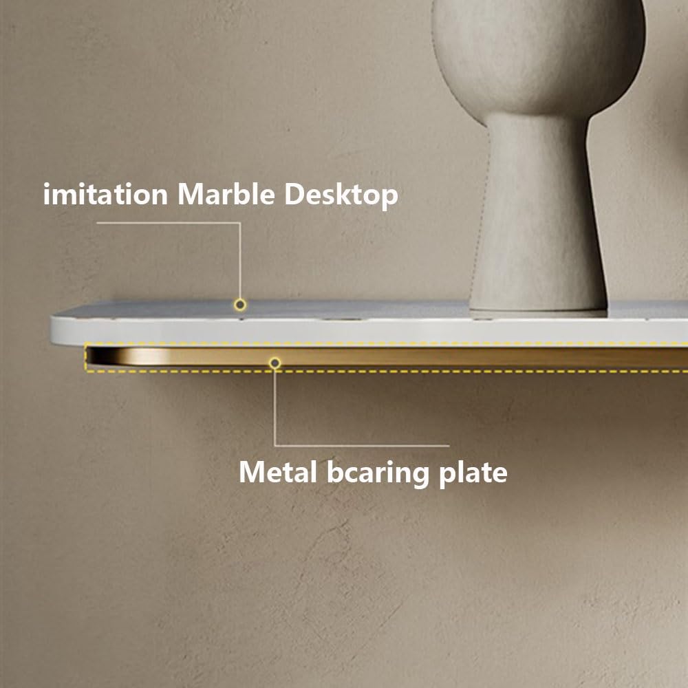 Narrow Faux Marble Console Table