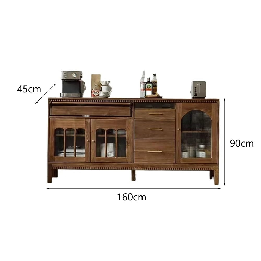 Retro Black Walnut Sideboard Cabinet