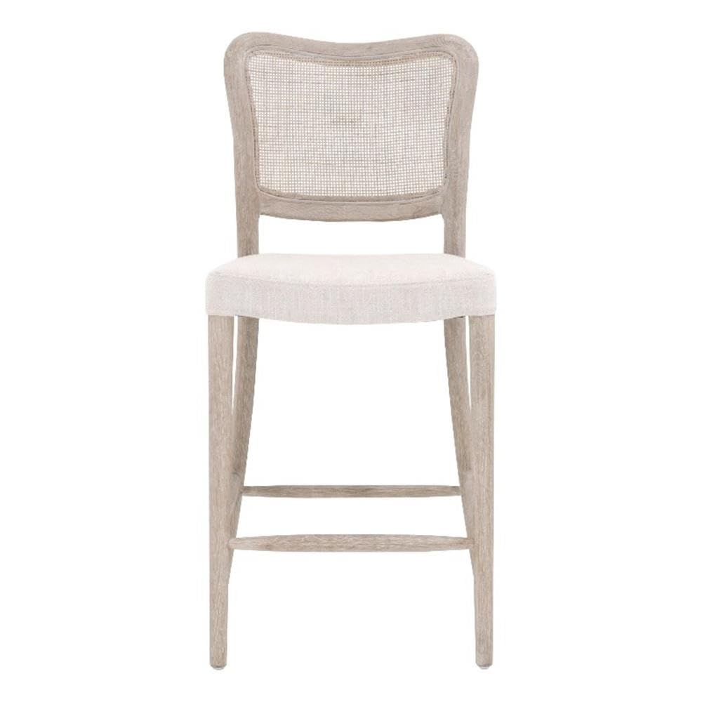 Linen Counter Stool with Cane Back