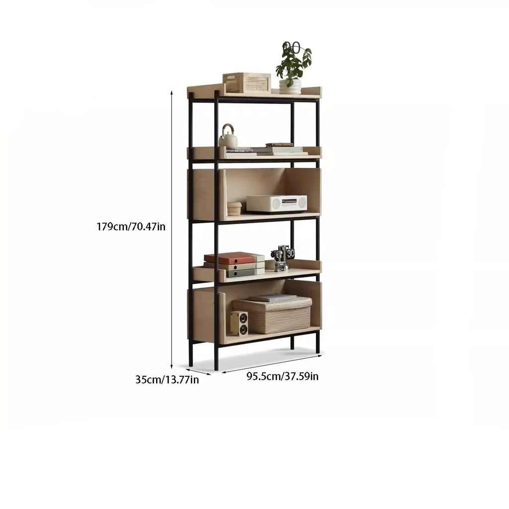 Solid Wood & Metal Display Bookshelf