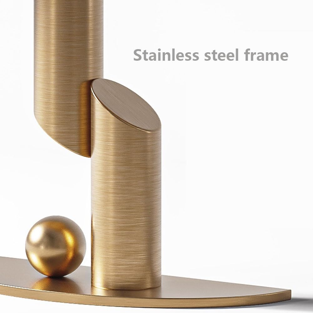 Narrow Faux Marble Console Table