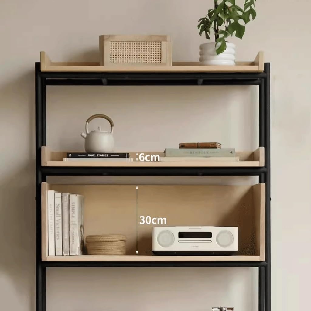 Solid Wood & Metal Display Bookshelf
