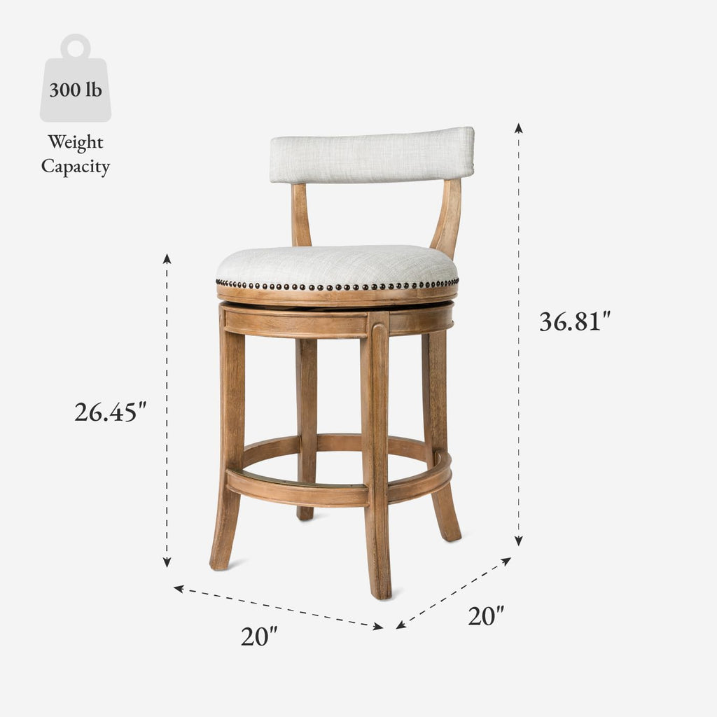 Maven Lane Alexander Counter Stool, Brown, 26"