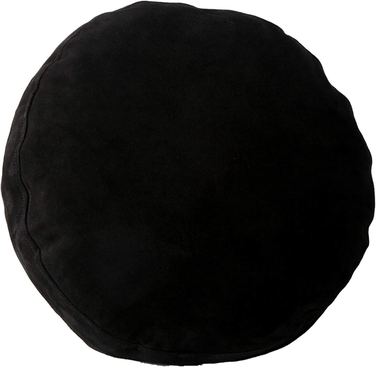 Round Lambskin Leather Pillow Cover