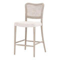 Linen Counter Stool with Cane Back