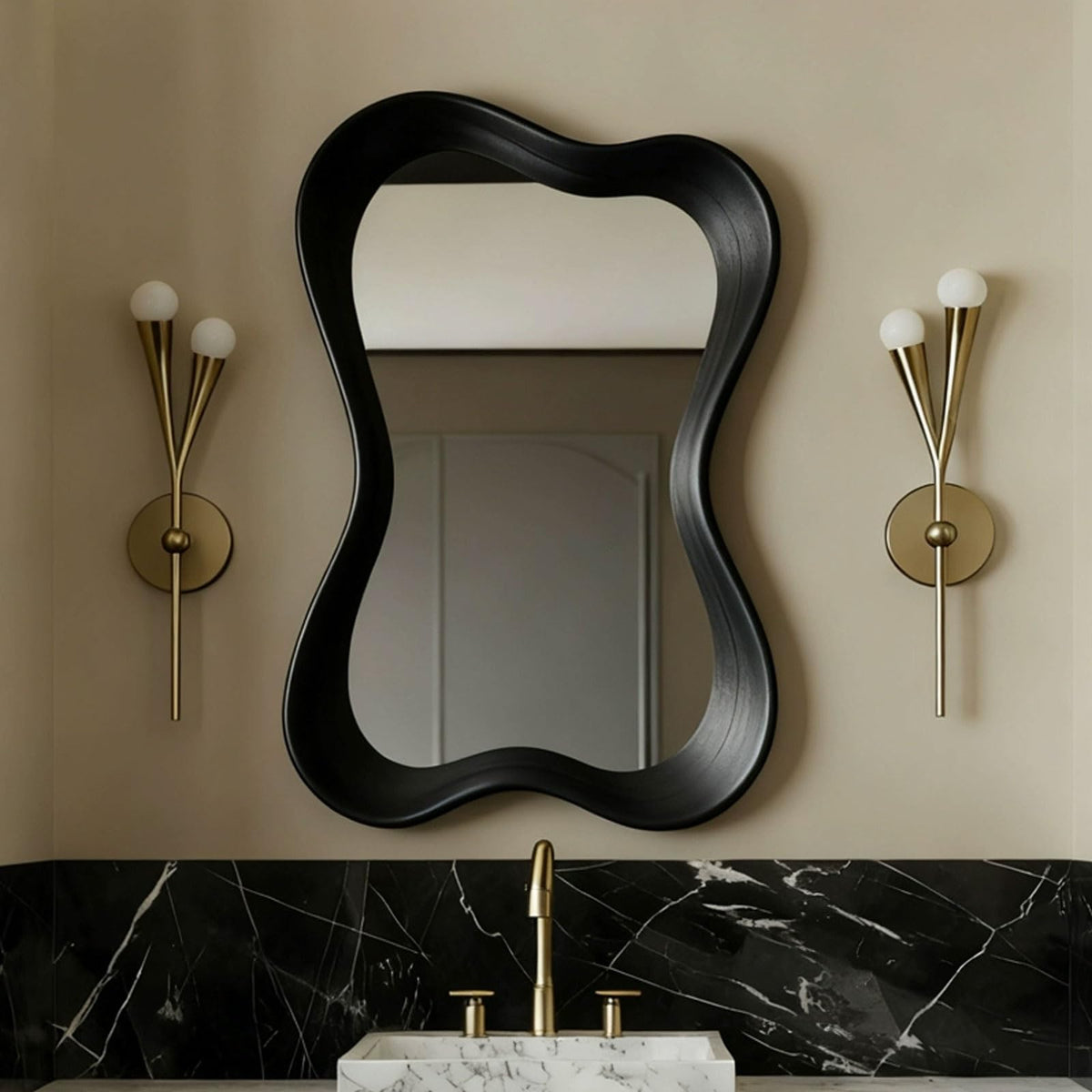 Modern Irregular Wavy Wall Mirror