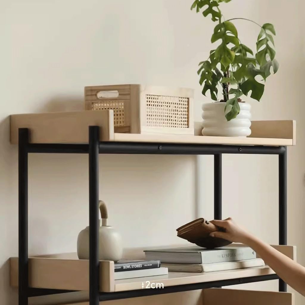 Solid Wood & Metal Display Bookshelf