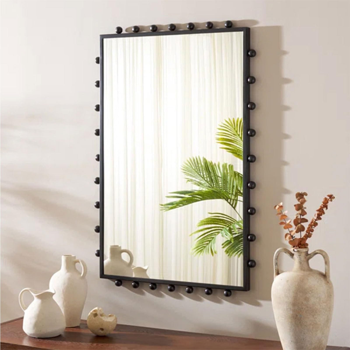 Modern Rounded Brass Wall Mirror