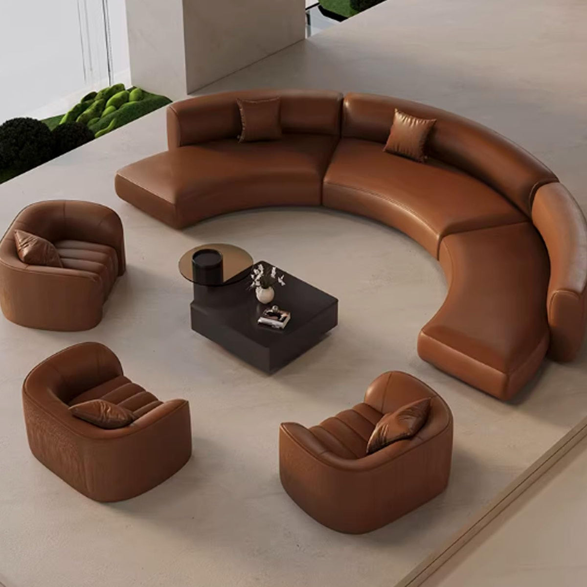 Half-Circle Modular Lounge Sofa