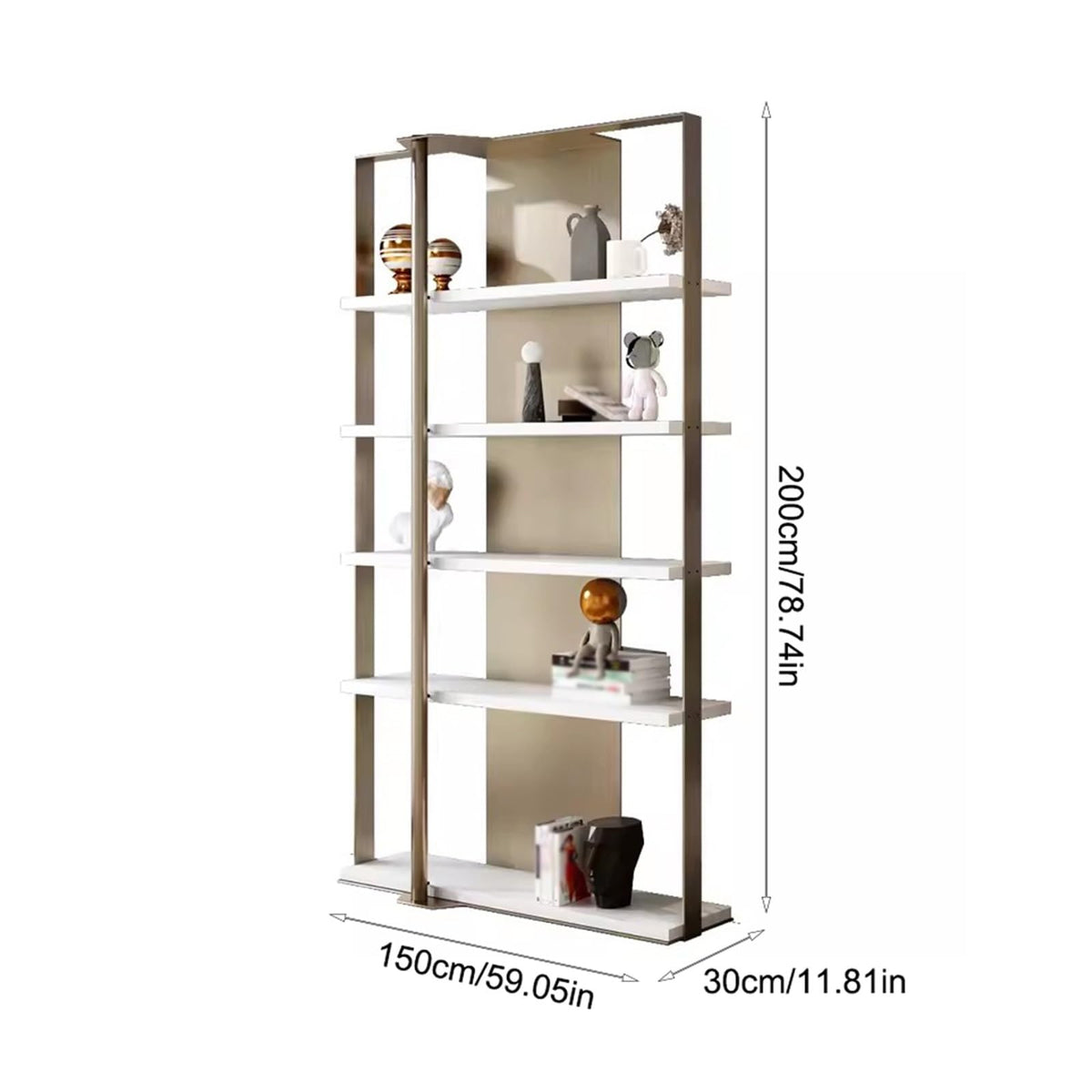 Minimalist Stainless Steel Display Bookshelf