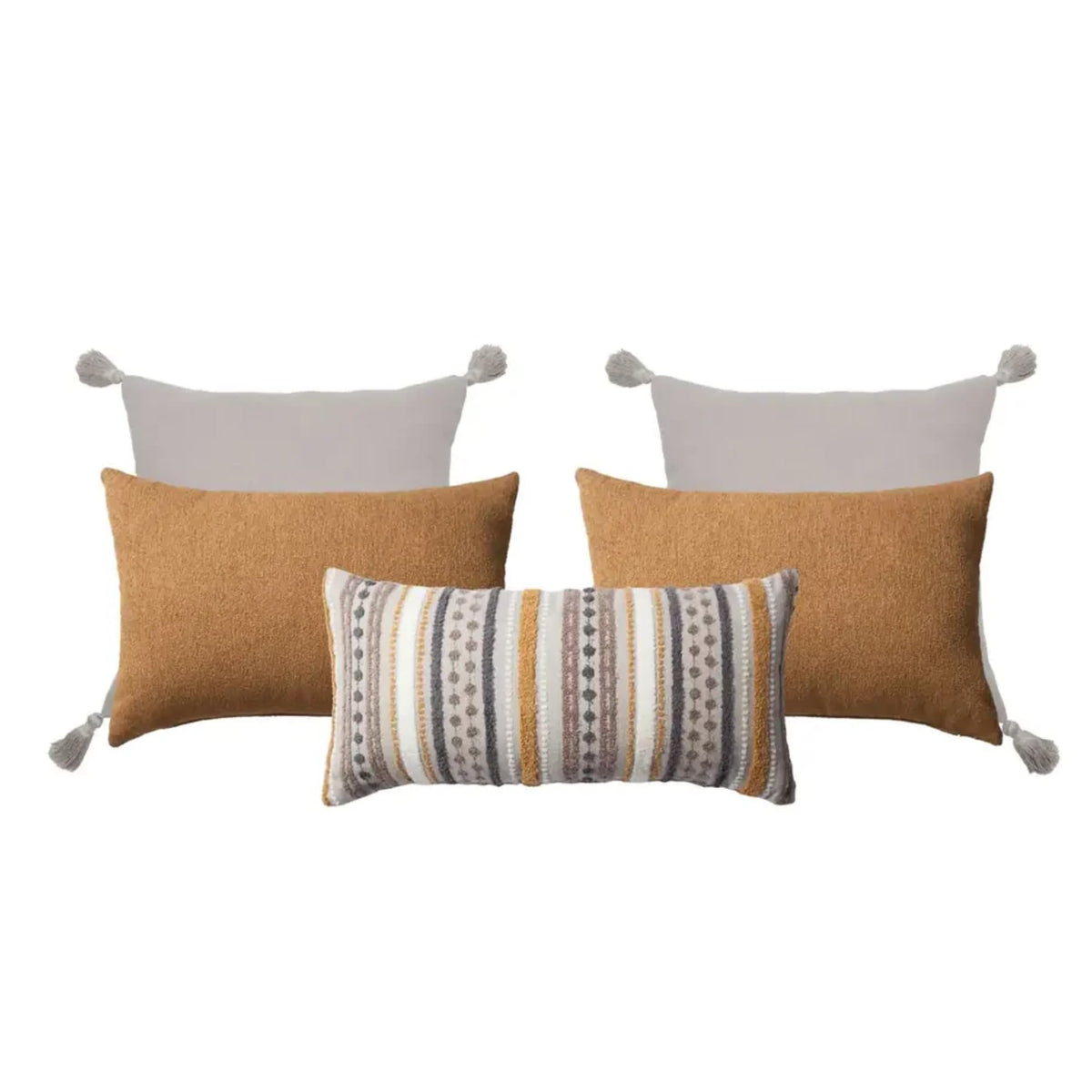 Woven Jacquard Throw Pillow Cover Set