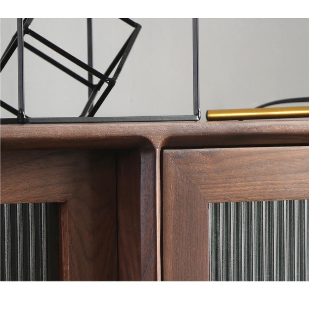 Black Walnut Sideboard with Glass Doors