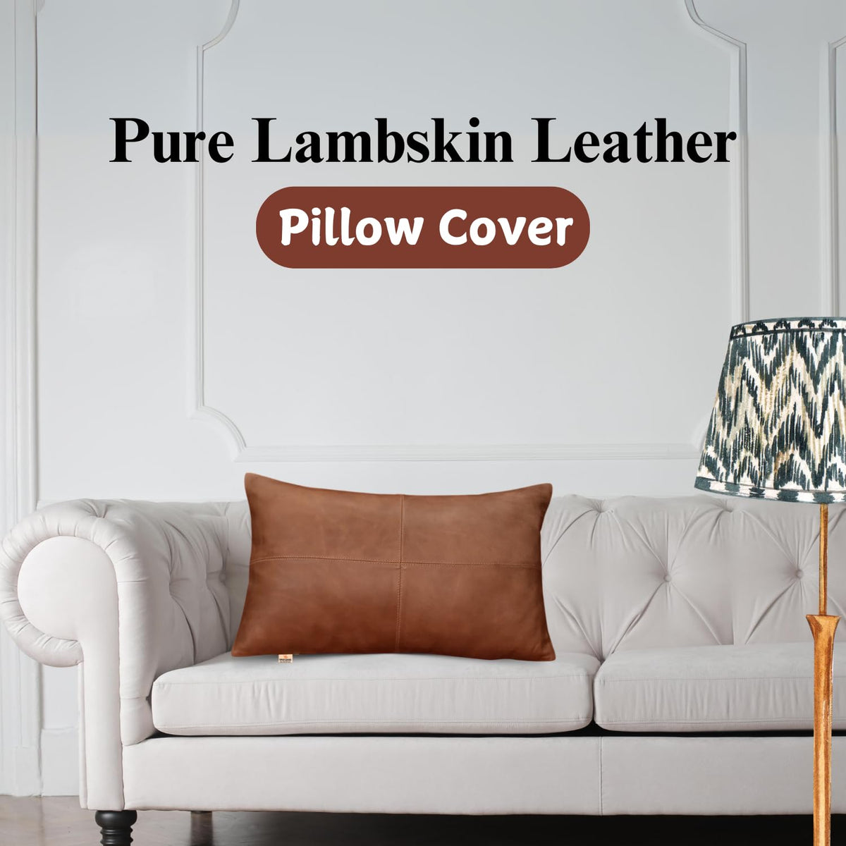 Lambskin Leather Throw Pillow Cover