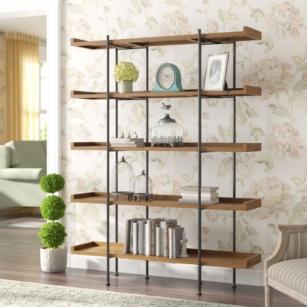 Retro Metal Multi-Tier Display Bookshelf