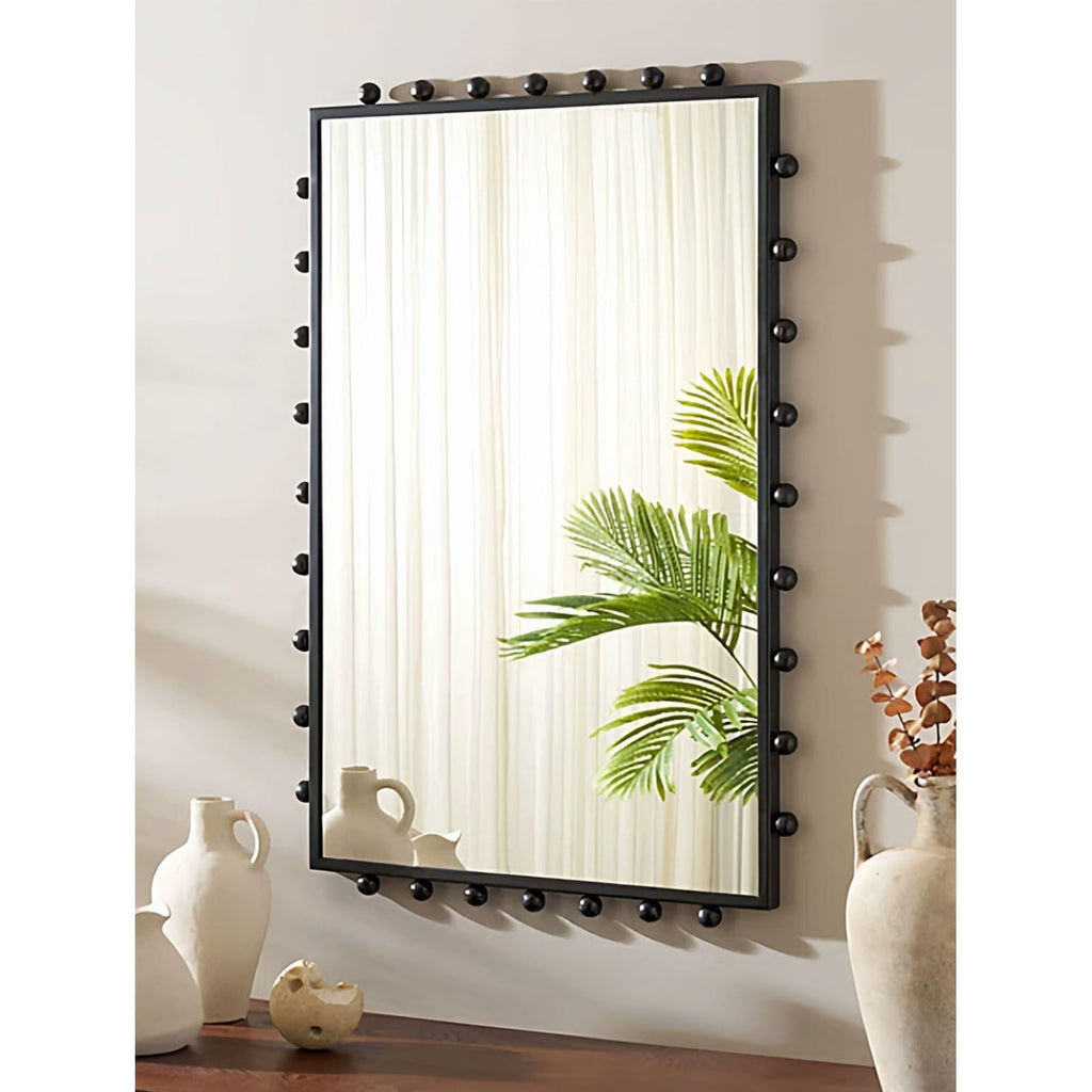 Modern Rounded Brass Wall Mirror