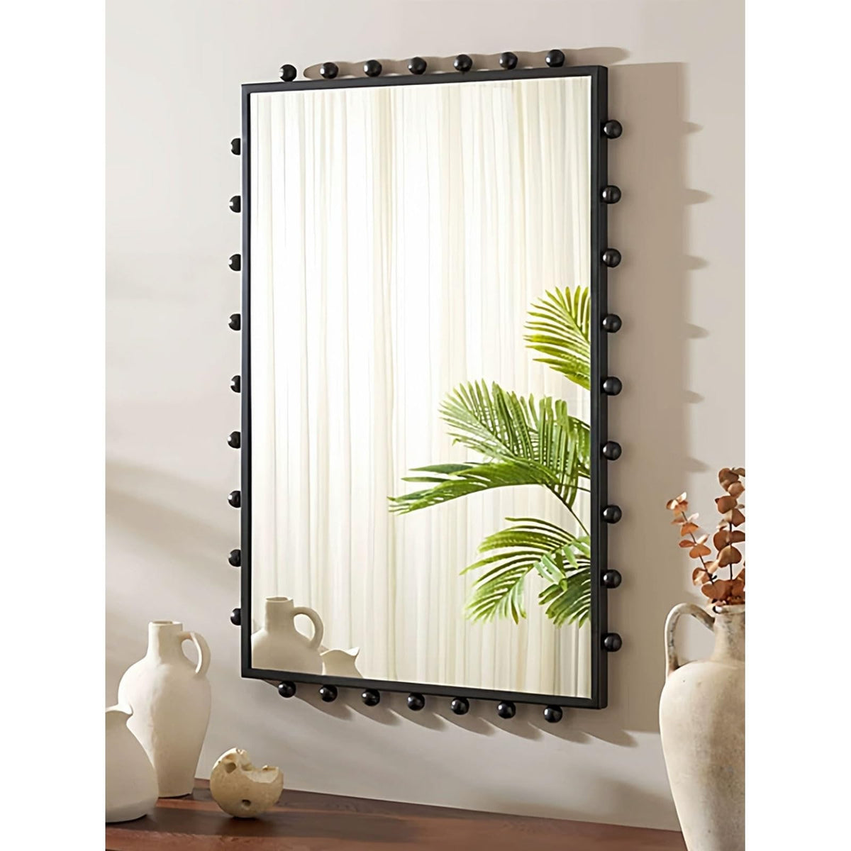 Modern Rounded Brass Wall Mirror