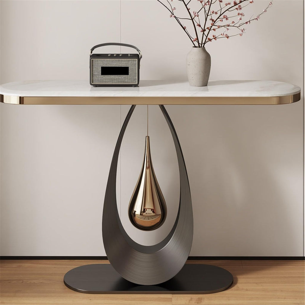 Narrow Marble Wall-Mounted Console Table