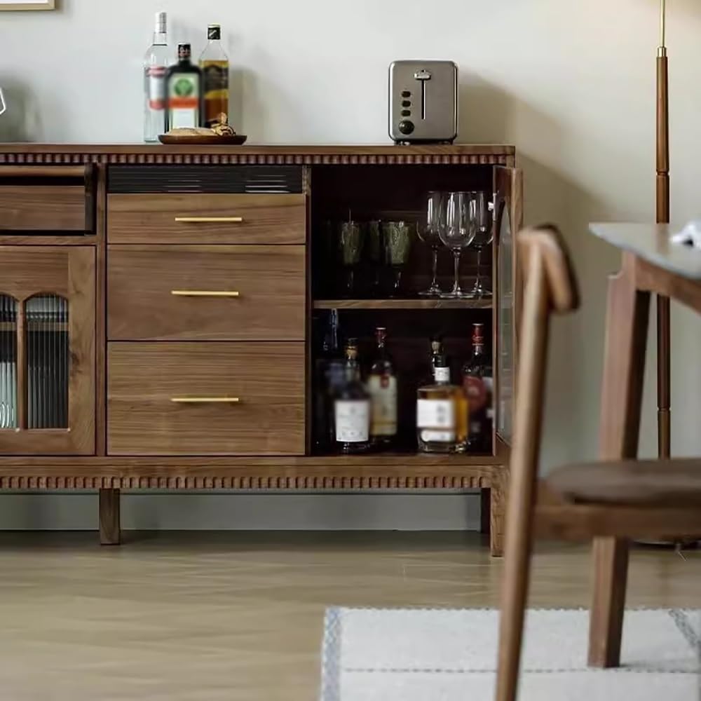 Retro Black Walnut Sideboard Cabinet