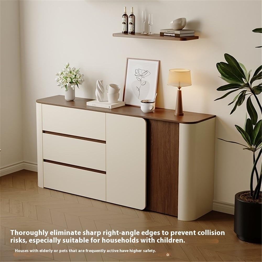 Handle-Free Buffet Storage Cabinet with Drawers
