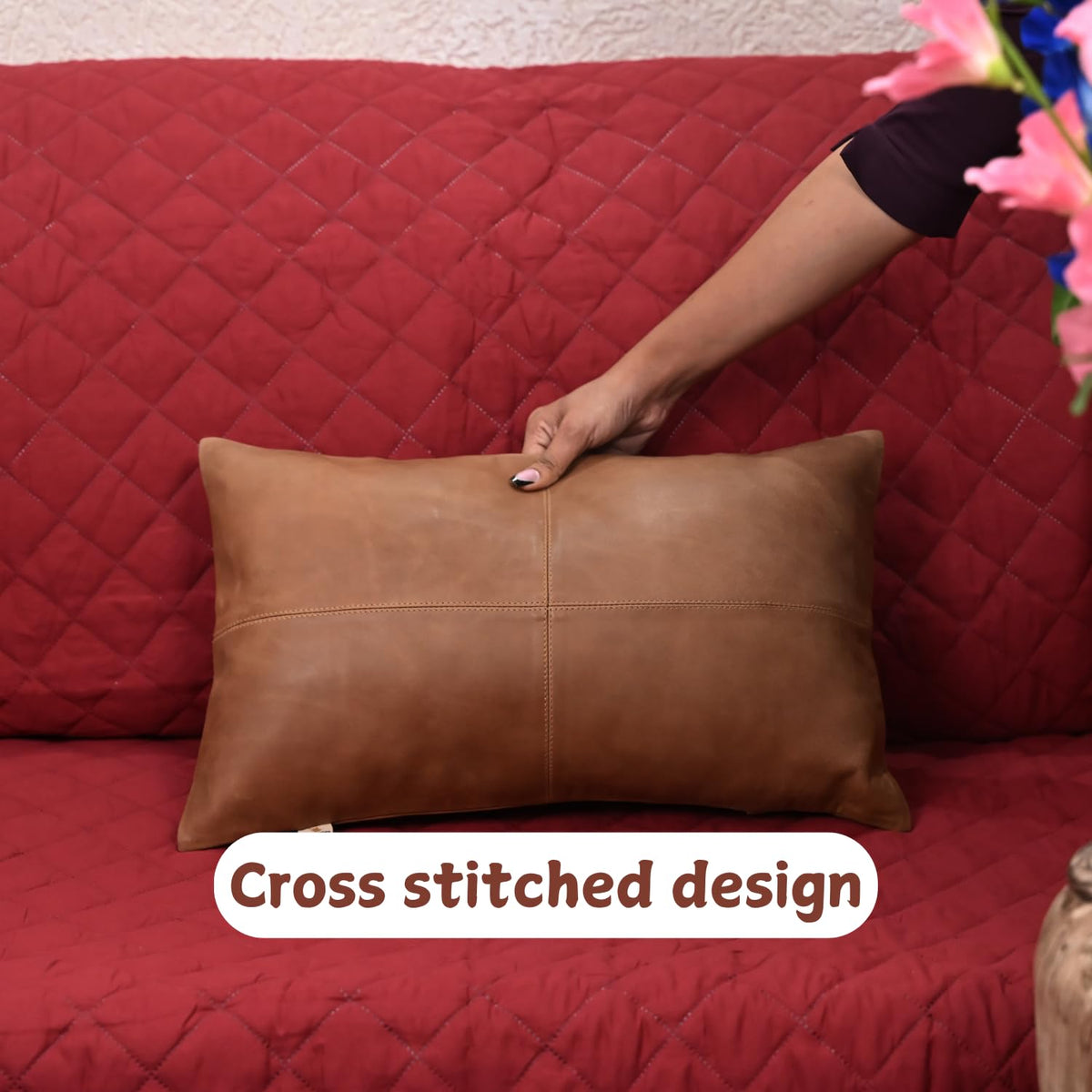 Lambskin Leather Throw Pillow Cover