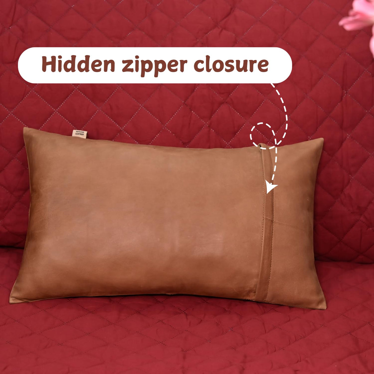 Lambskin Leather Throw Pillow Cover