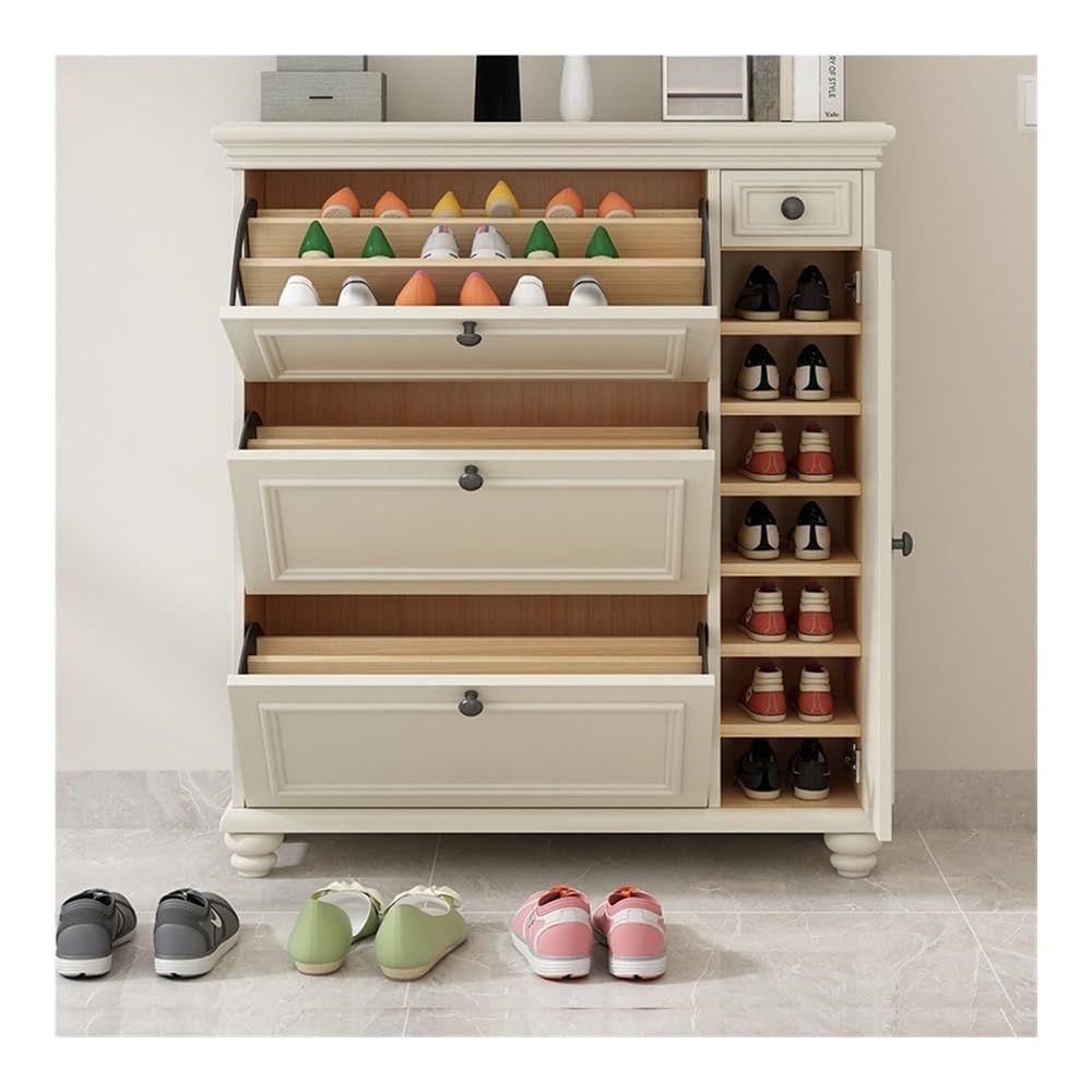 Slim Flip-Drawer Entryway Shoe Cabinet