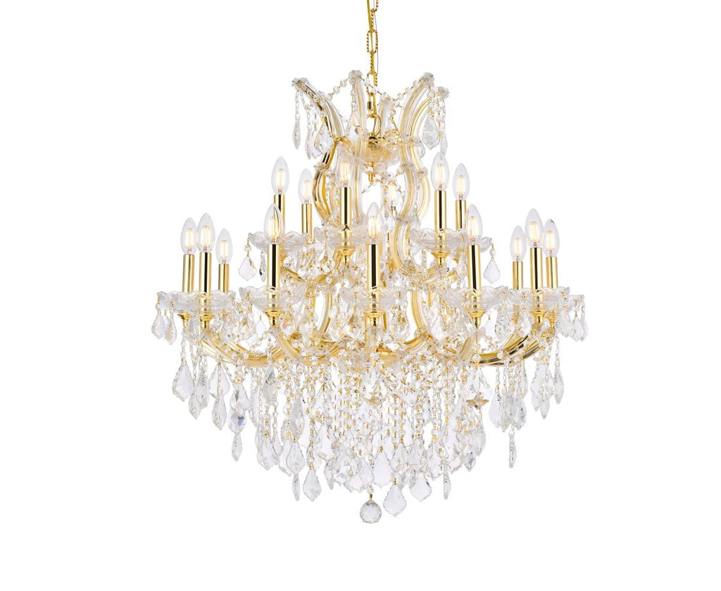 19-Light Crystal Chandelier with Gold Finish