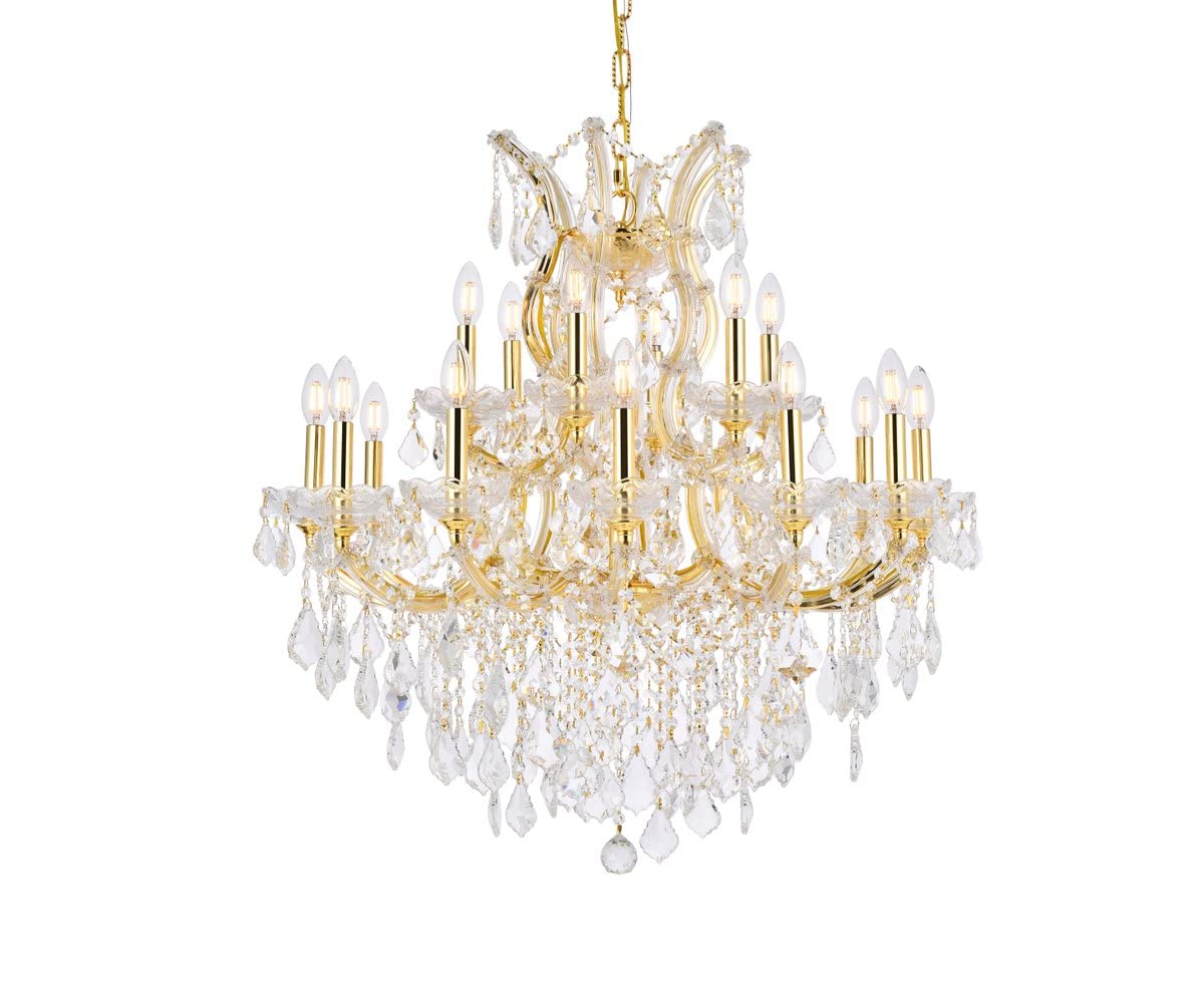 19-Light Crystal Chandelier with Gold Finish