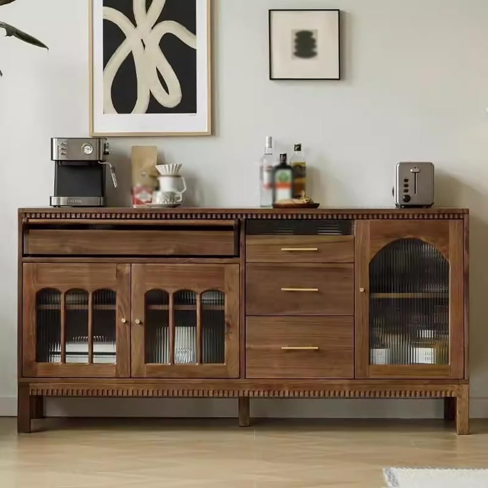 Retro Black Walnut Sideboard Cabinet