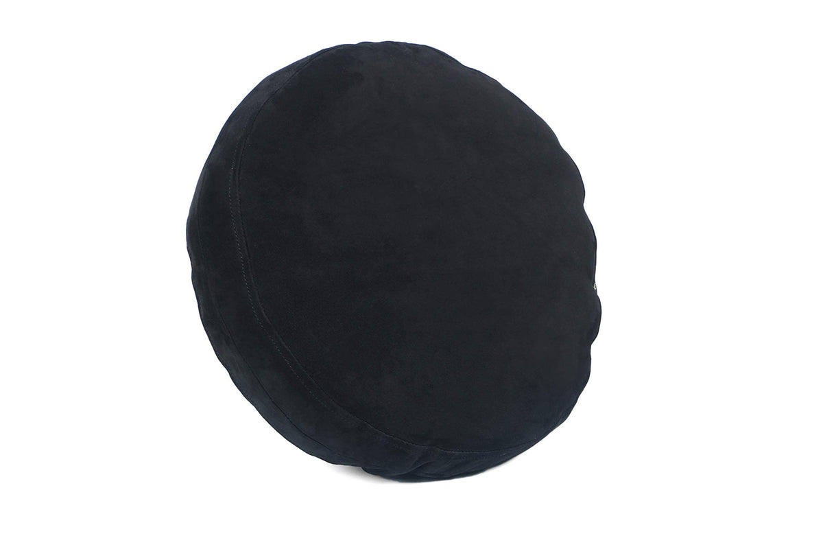 Round Lambskin Leather Pillow Cover