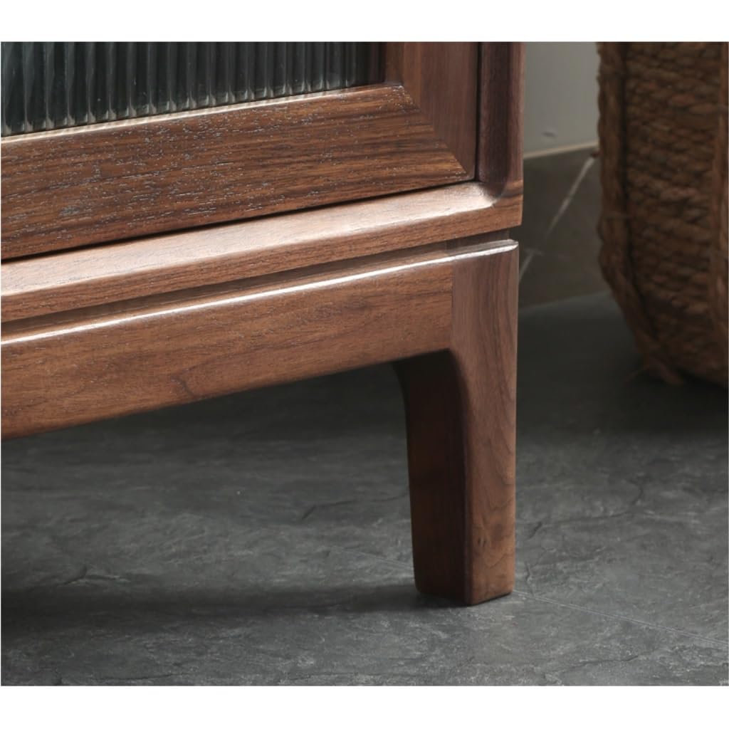 Black Walnut Sideboard with Glass Doors