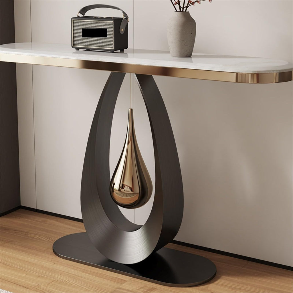 Narrow Marble Wall-Mounted Console Table