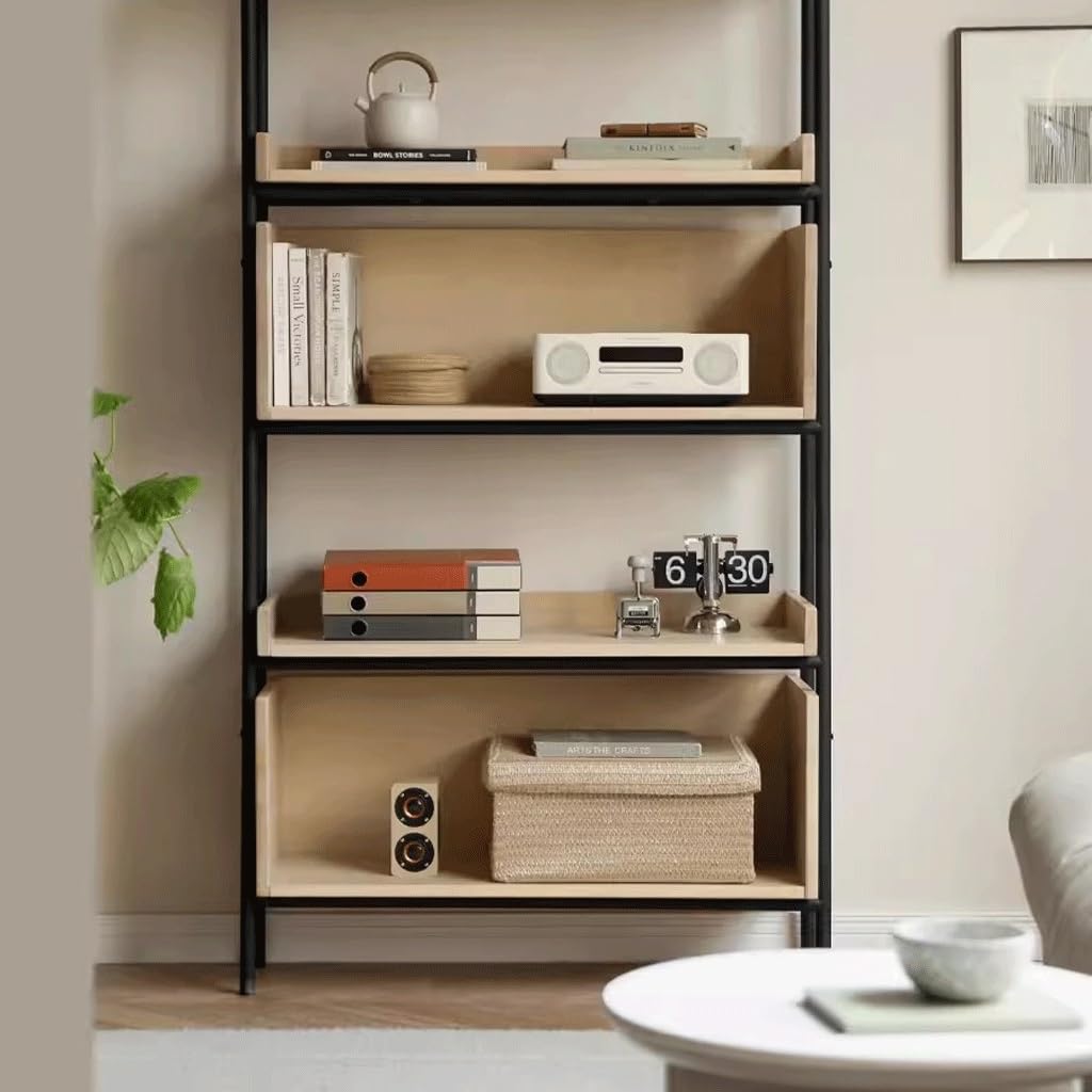Solid Wood & Metal Display Bookshelf