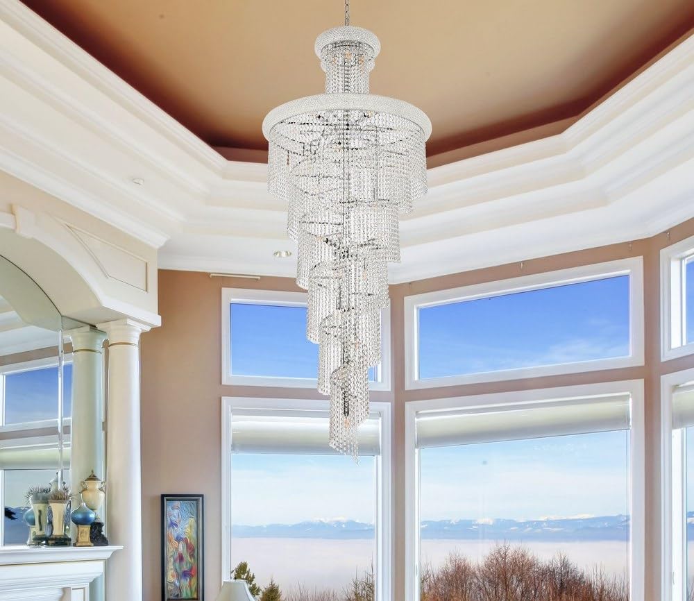 Elegant Lighting Spiral 72-Inch High 28-Light Chandelier